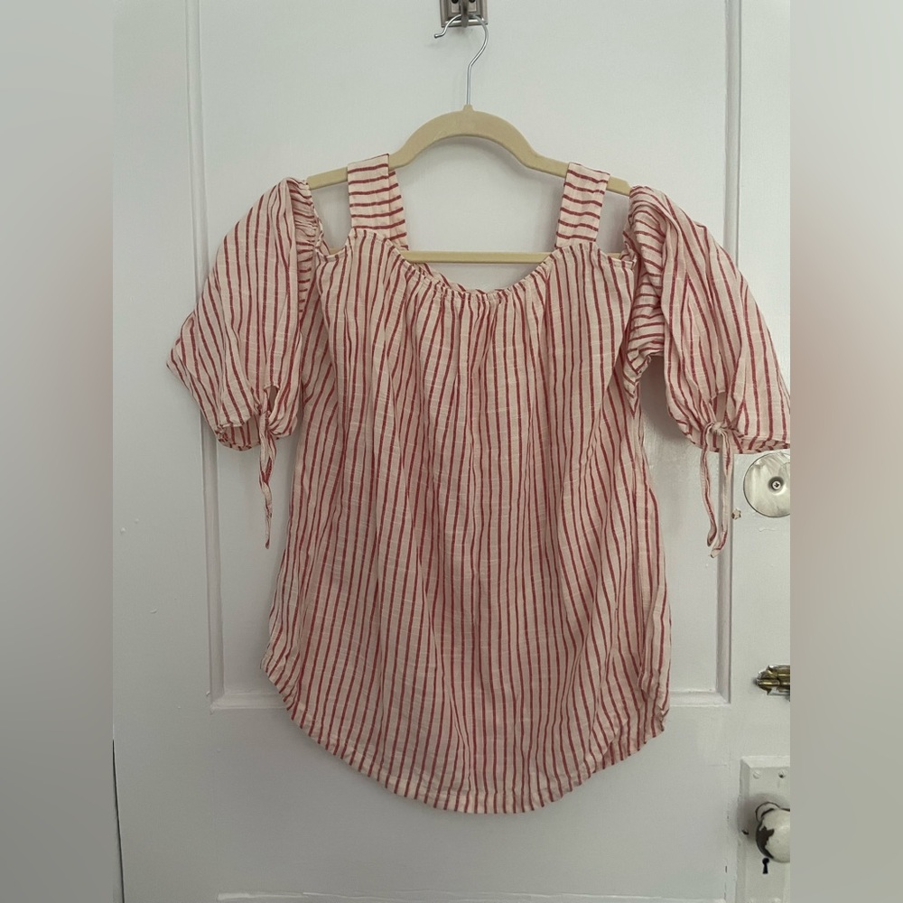 Madewell striped cold shoulder blouse. Size small